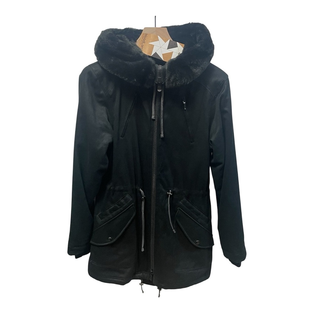 Hoodlamb Hemp Tailors Women’s Parka in Nightwatch Black Size Medium Vegan